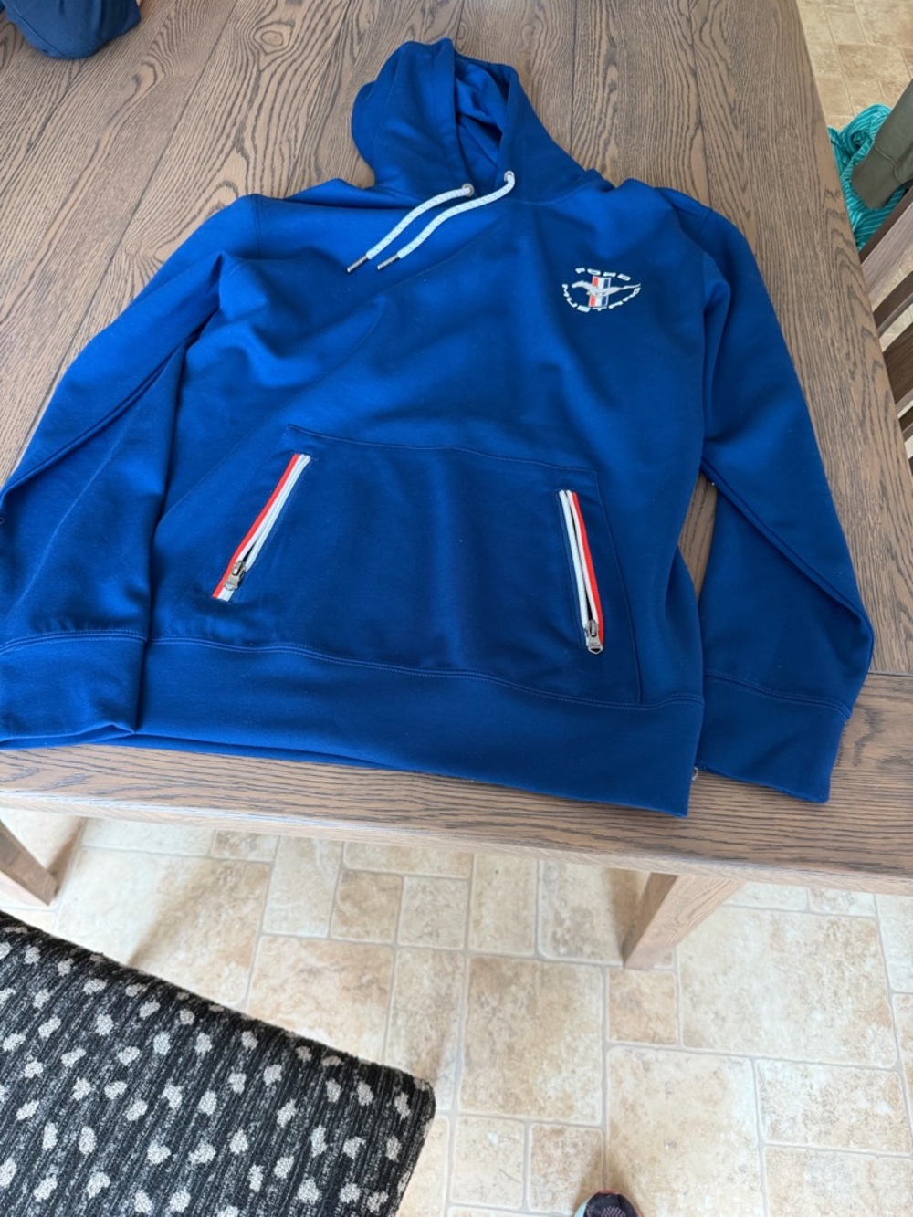 Blue Men's Hooded Pullover Sweater
